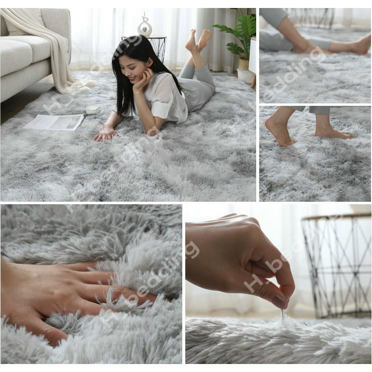 Thảm Lông Loang Trải Sàn trang trí 1m6x2m Mặt Sau Chống trơn trượt