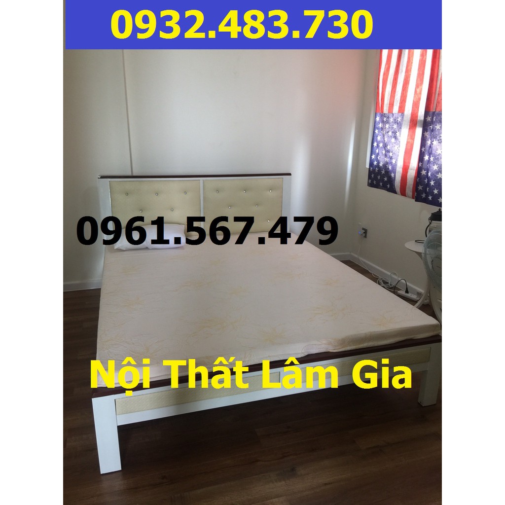 Giường sắt hộp cao cấp 1m6x2m (hcm)