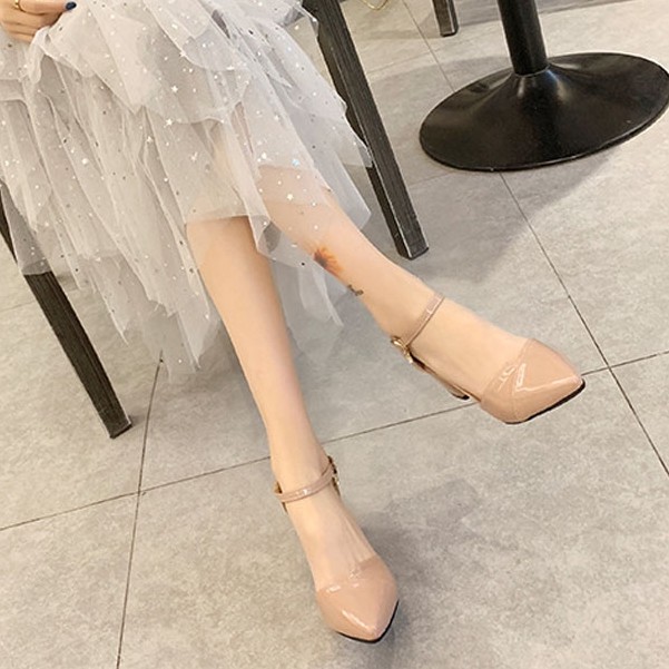 Size 34 Giày Sandal Cao Gót Nữ Đế Dày Mũi Nhọn Thời Trang