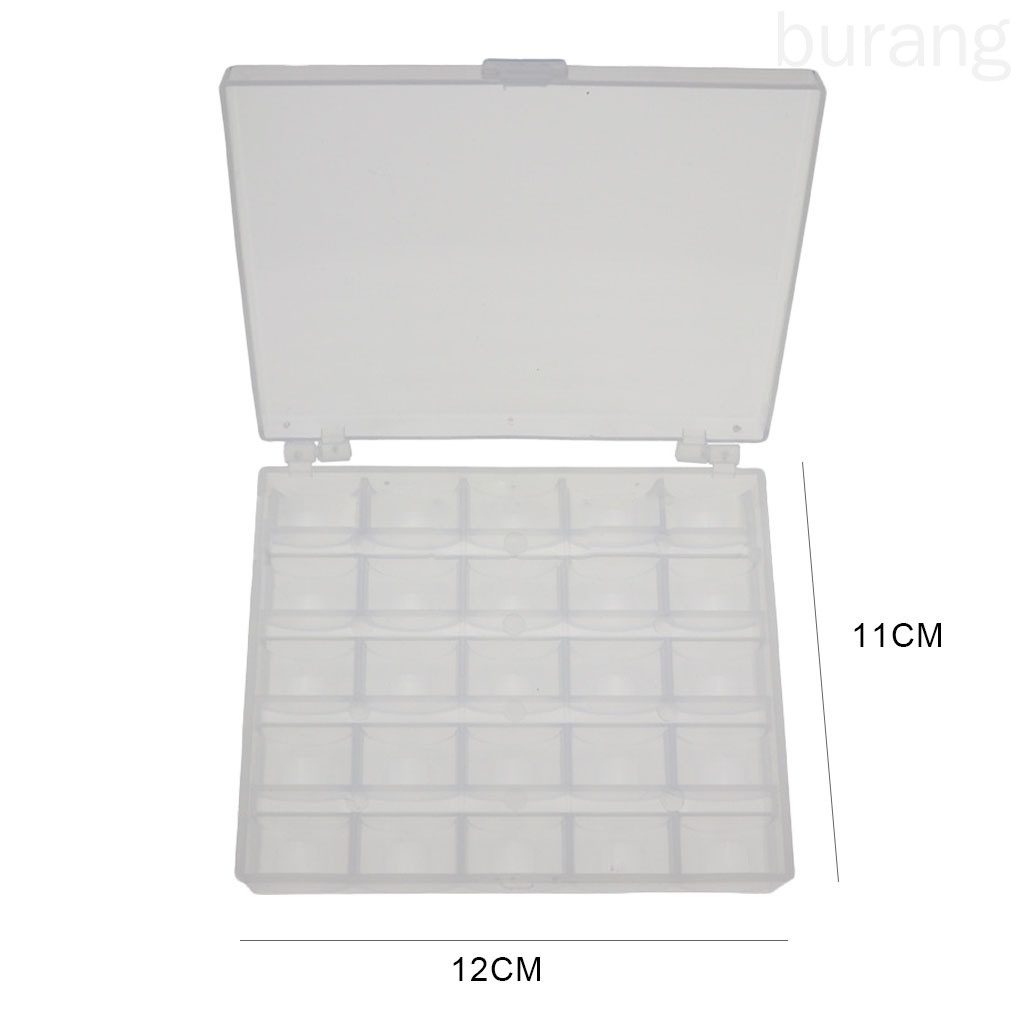 Hộp đựng ống chỉ bằng nhựa trong suốt chia 25 ngăn sắp xếp gọn gàng tiện dụng