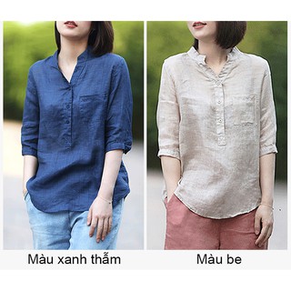 Áo Sơ Mi Nữ Tay Lửng Thời Trang Hàn Quốc