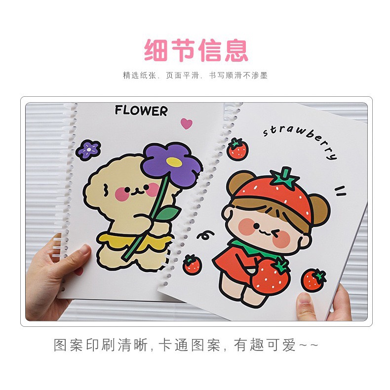 Sổ còng lỗ B5 Binder trong suốt kẻ ô dùng để luyện chữ hoặc ghi chép tiện lợi cho học sinh, sinh viên