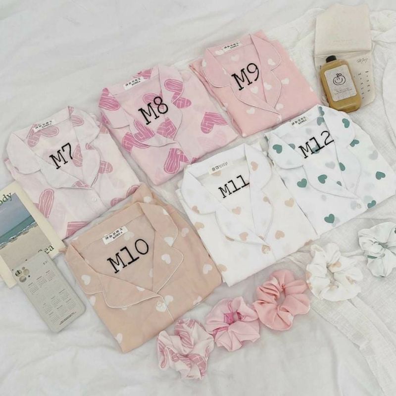 Đồ Bộ PYJAMA Bò Sữa/ Đào/ Cừu/Tim /Gấu POENYB Kiểu bánh bèo dễ thương mặc ngủ ở nhà Ulzzang | BigBuy360 - bigbuy360.vn