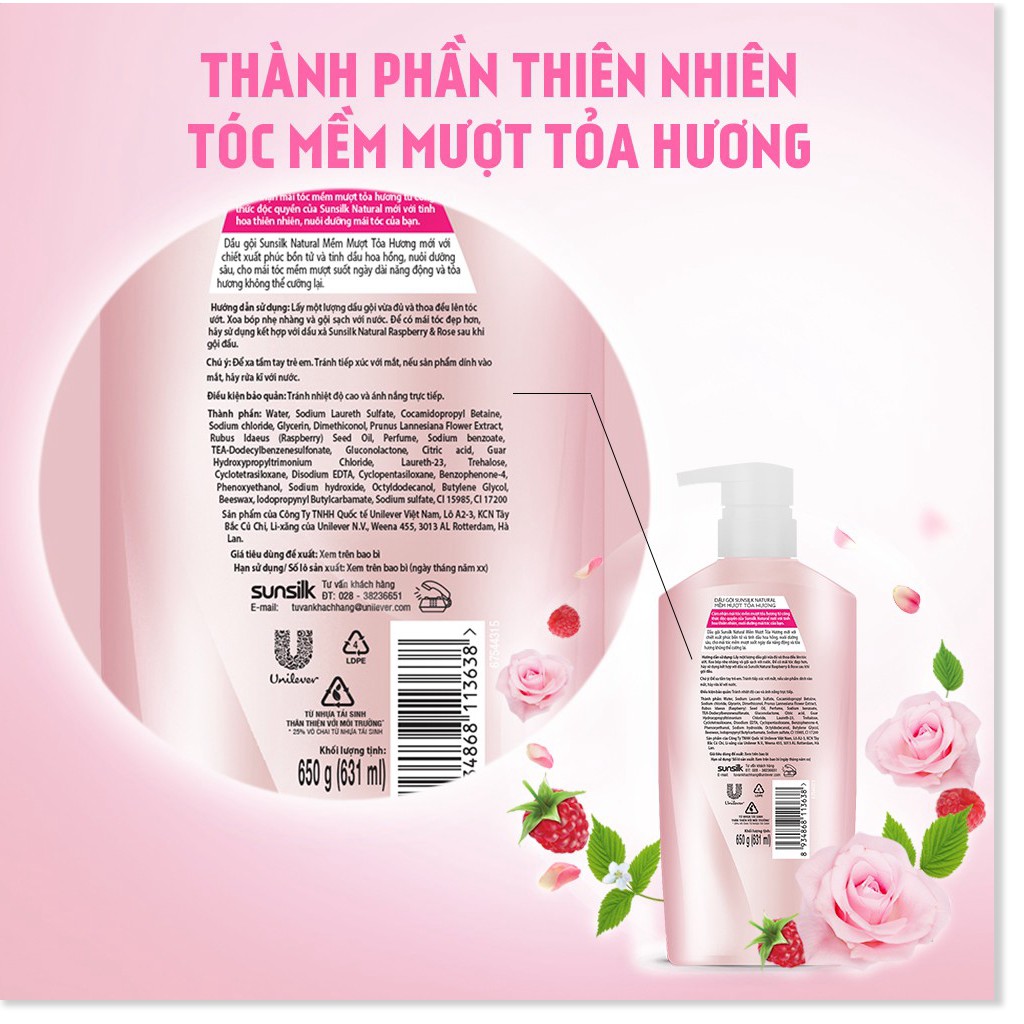 [Mã chiết khấu giảm giá sỉ mỹ phẩm chính hãng] Dầu gội Sunsilk thiên nhiên 650gr