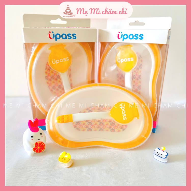 Bộ Bát Ăn Dặm Cho Bé Và Thìa Kèm Nắp Upass Chống Trượt UP5044NC