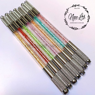 Cán điêu khắc lông mày đá pha lê (2 đầu)