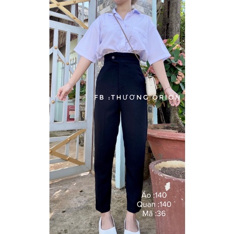 Quần Tây Nữ Mã 36 Ảnh chụp thật 100% Đai cao