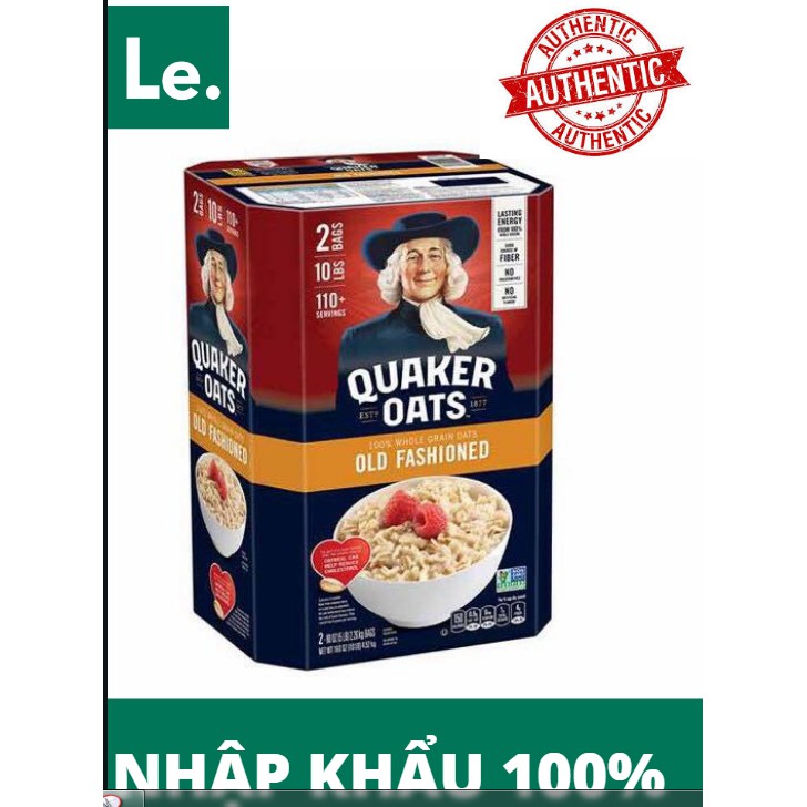 Yến mạch Quaker Oats Old Fashioned ( 4,53kg ) nhập khẩu