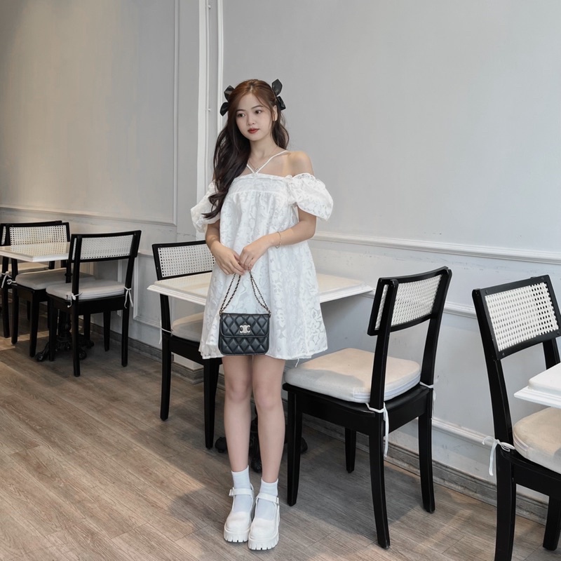 Đầm ren trễ vai cúc ngọc tiểu thơ &quot;Sophia Dress&quot; (ảnh thật)