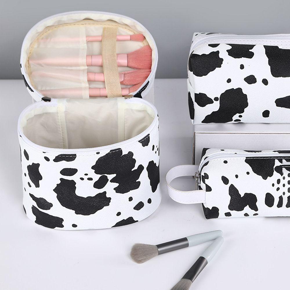 JARRED Túi Đựng Mỹ Phẩm Nhiều Ngăn Họa Tiết Bò Sữa Độc Đáo Tiện Dụng Mang Theo Du Lịch