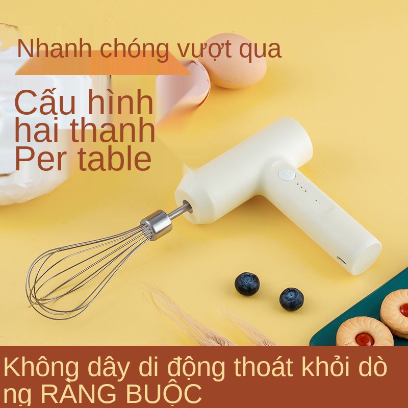 Máy đánh trứng có thể sạc lại công suất cao, làm bánh, sữa bột, khuấy, sạc, lòng trắng tự động, kem và sơn