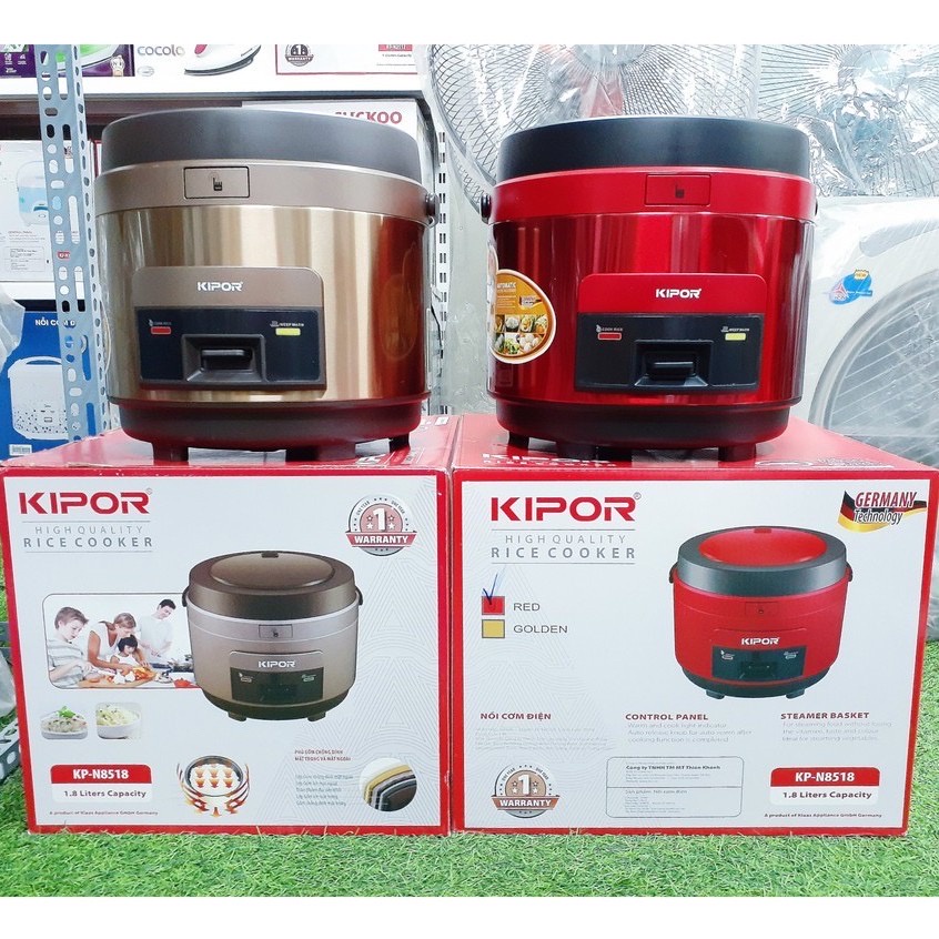 Nồi cơm điện Kipor Hàn Quốc model cao cấp KP-N8518  loại 1.8L, 700W, nồi đun dày 3mm, 5 lớp chống dính, chống trầy xước