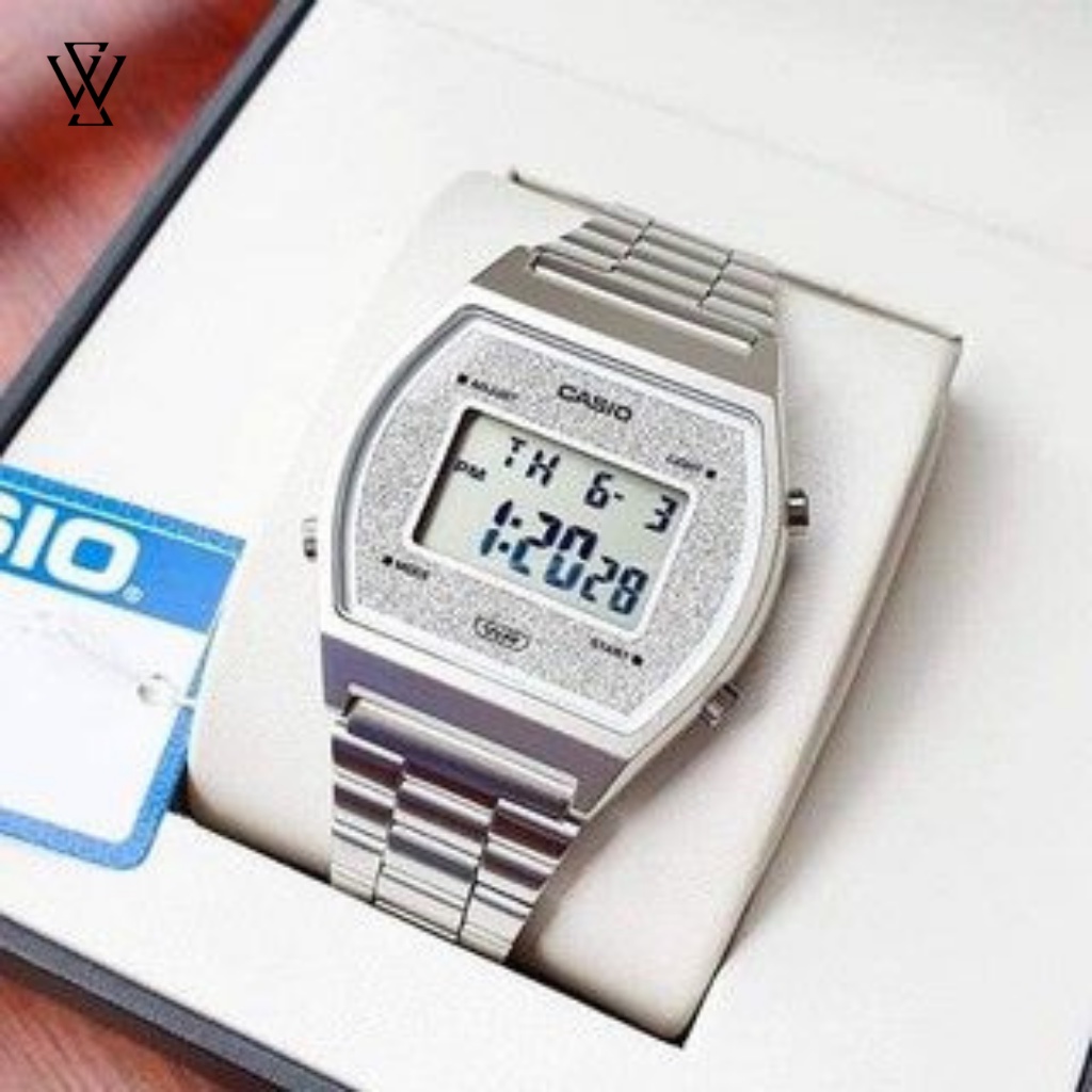 Đồng Hồ Điện Tử Nữ Casio WATCHSTORE B640WDG-7DF, Mặt Kính Nhựa 35mm, Dây Kim Loại, Vỏ Thép Không Gỉ