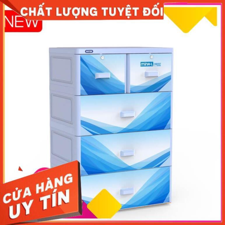 [FREESHIPXTRA] TỦ NHỰA DUY TÂN Mina L HỒNG  4 tầng 5 ngăn - .