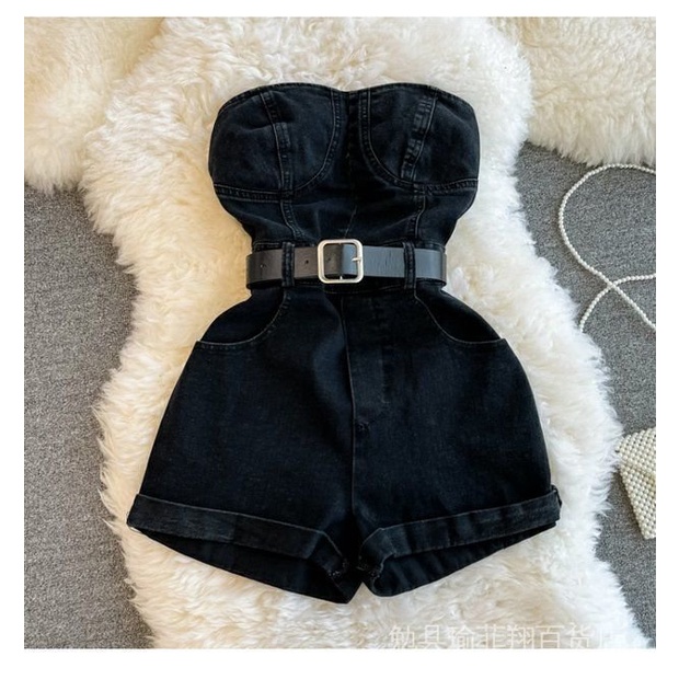 Jumpsuit Denim Ống Rộng Phong Cách Hong Kong Thời Trang Mùa Hè Cho Nữ eVJ7 | BigBuy360 - bigbuy360.vn