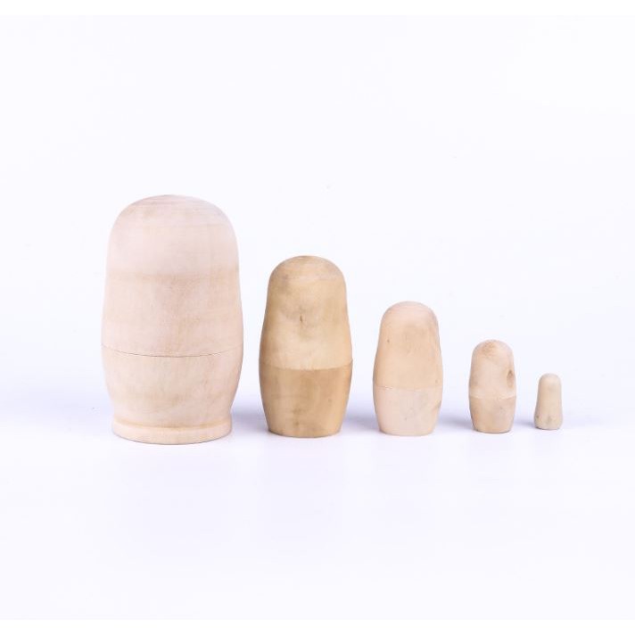 Đồ chơi giáo dục, đồ thủ công bằng gỗ. Phôi búp bê Nga Matryoshka, dùng để vẽ theo sở thích, tổ chức workshop