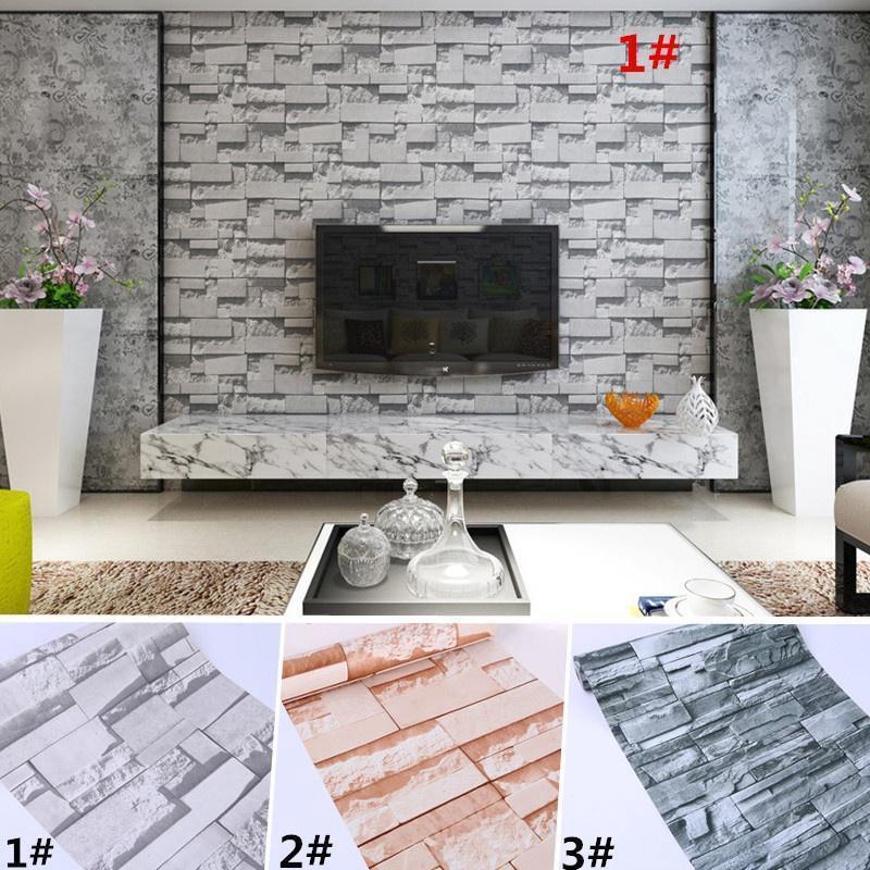 Giấy Dán Tường Họa Tiết Viên Gạch 3D Chống Thấm Nước (5 Kiểu Dáng Lựa Chọn) hoa lụa gương tròn hồ cá trang trí chụp ảnh