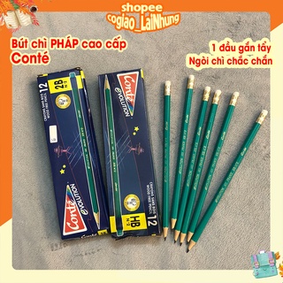 Bút chì PHÁP CONTÉ 2B,HB có gắn tẩy
