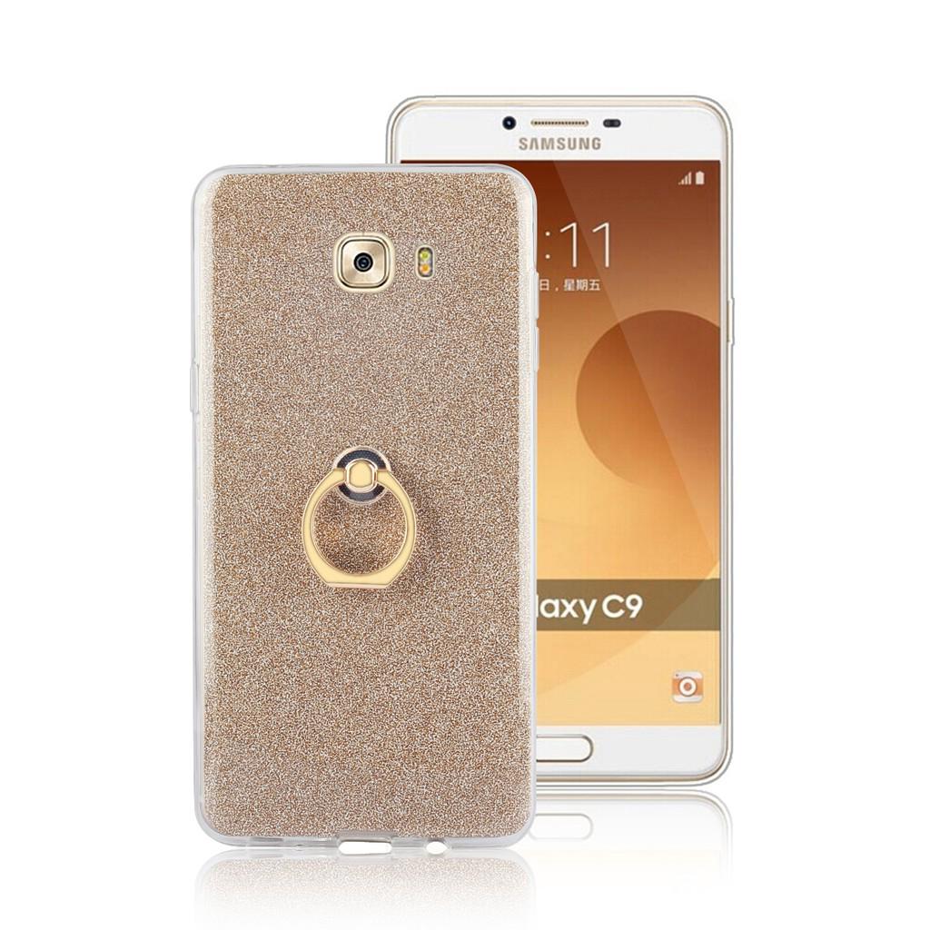 Ốp lưng lấp lánh có nhẫn đỡ cho Samsung Galaxy C9 / C9 Pro