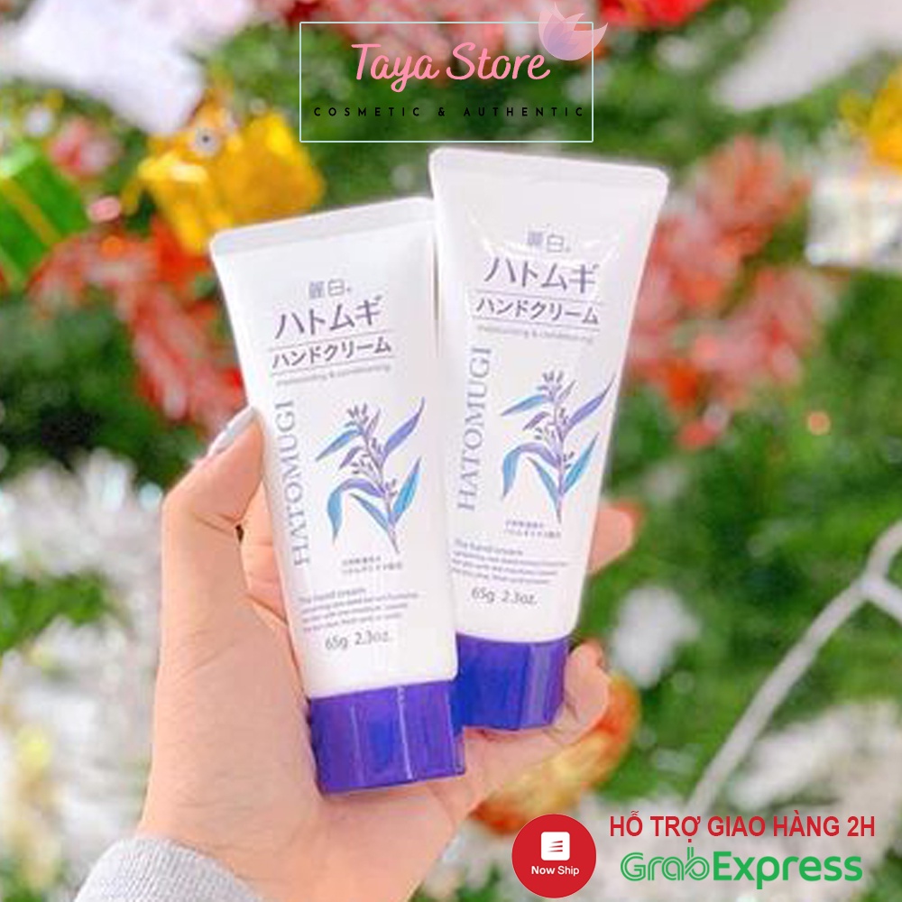 Kem tay Hatomugi Hand Cream Nhật Bản 65g dưỡng da ẩm mềm mịn, ngăn ngừa nứt nẻ