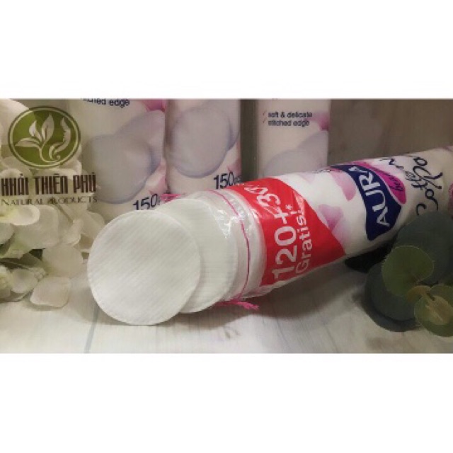 Combo 10 bông tẩy trang Aura 120+ 30 miếng