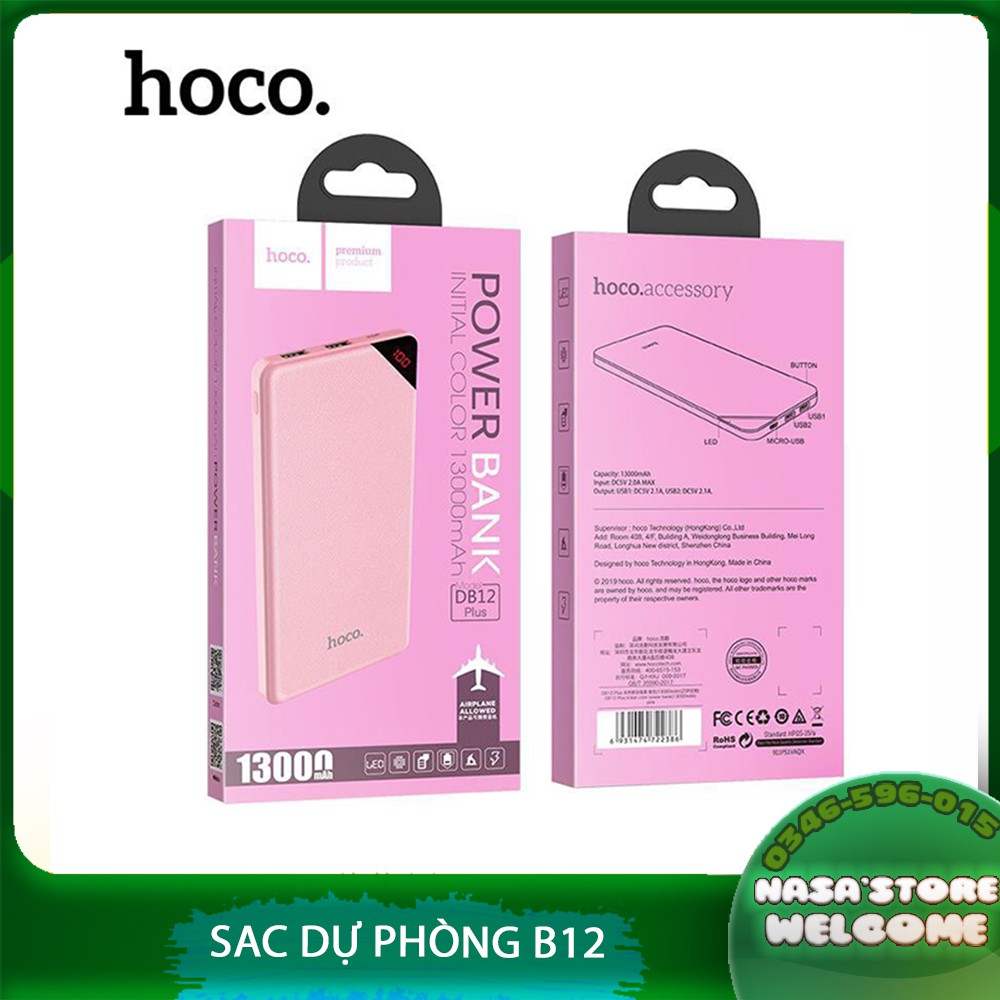 Sạc dự phòng BD12+ Hoco chính hãng 13000mAh- Bảo hành 1 năm