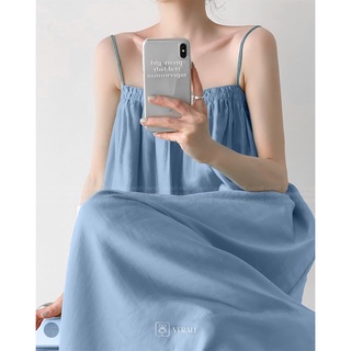 Váy dây dáng suông Harriet xanh da trời Baby Blue basic lụa mềm