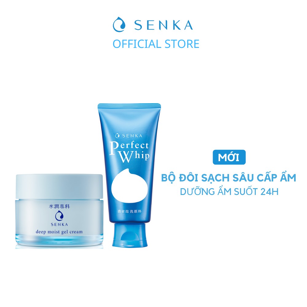 Bộ đôi Sạch sâu - Cấp ẩm 24H (Sữa rửa mặt Senka Perfect Whip 120g và Mặt nạ ngủ Senka Deep moist Gel Cream 50g) | BigBuy360 - bigbuy360.vn