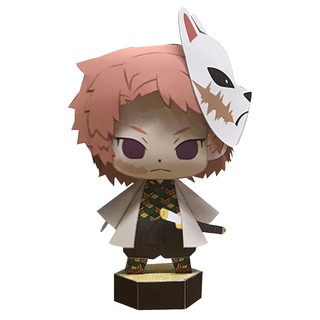 (Đọc kĩ mô tả) 15 - Mô hình giấy tự làm Sabito [Demon Slayer/ Kimetsu no Yaiba] có kèm hộp trang trí