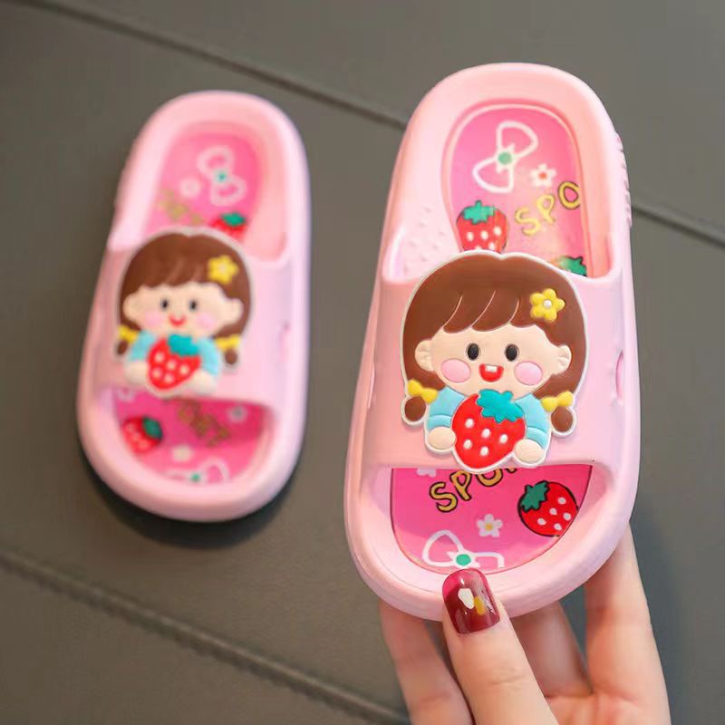 Dép Cho Bé Gái Họa Tiết Cô Gái Dễ Thương