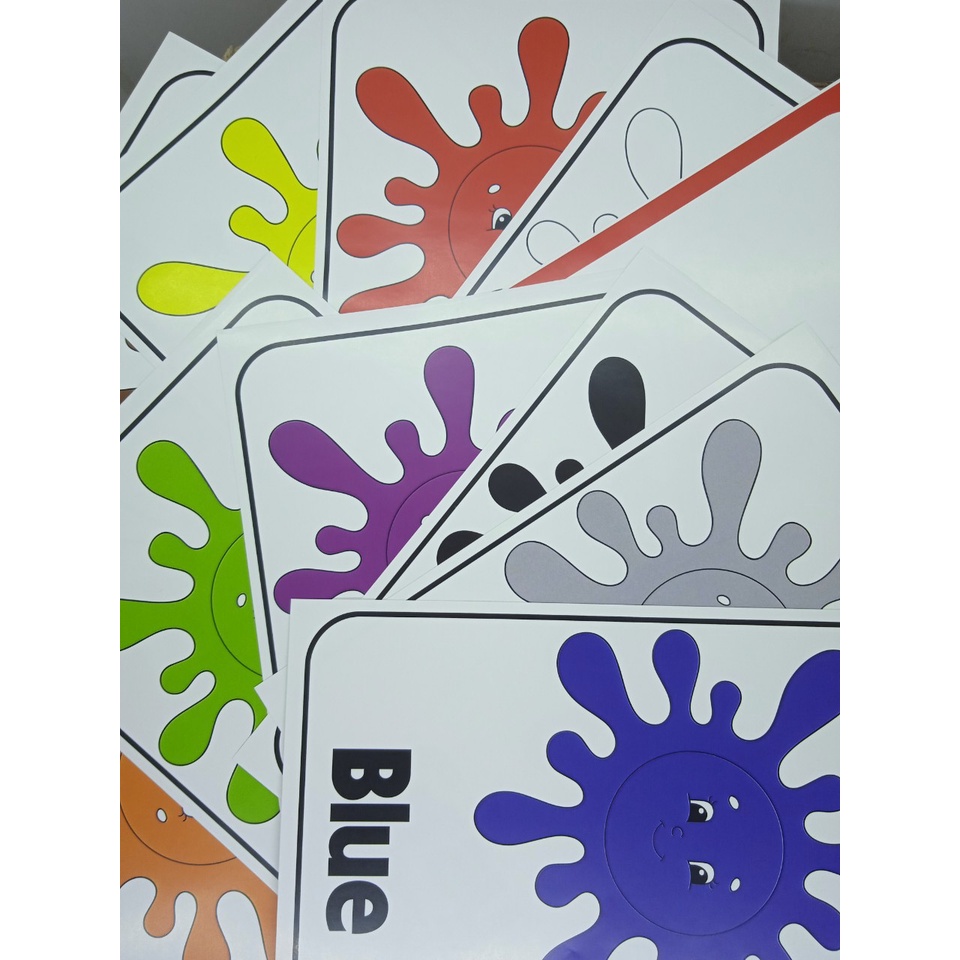 Set 12 tem dán tường màu sắc cho bé, colours đẹp giá rẻ