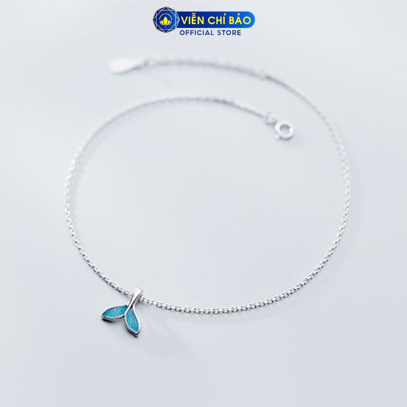 Lắc chân bạc nữ Đuôi cá voi xanh chất liệu bạc 925 thời trang phụ kiện trang sức nữ Viễn Chí Bảo L400707
