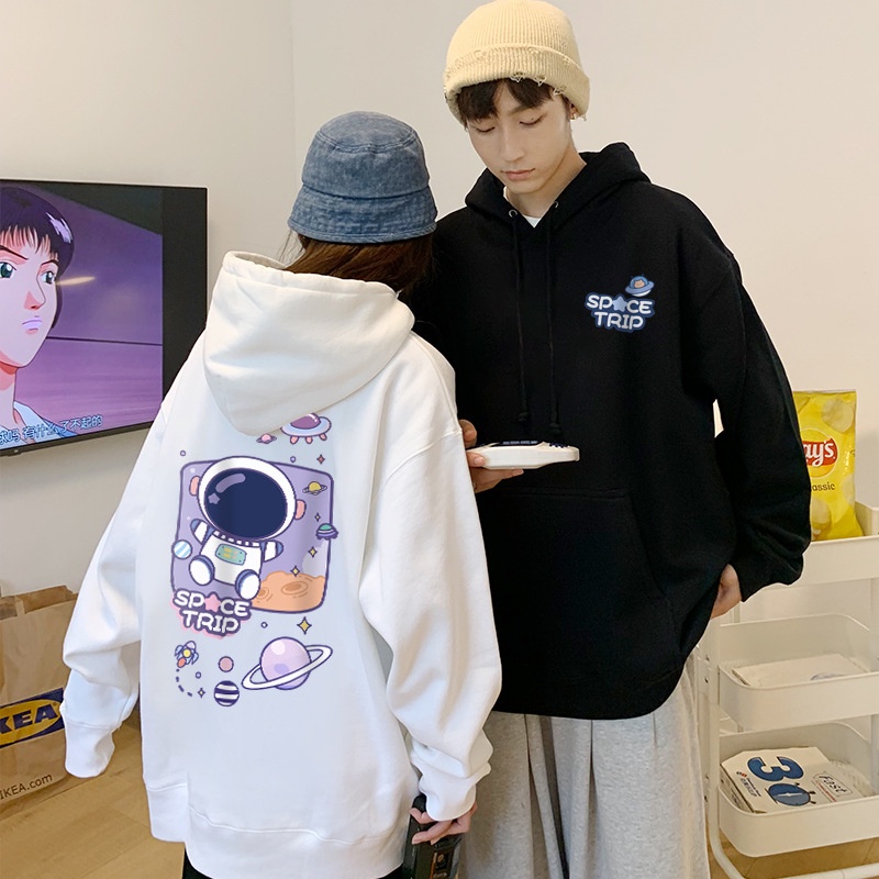 Áo Thu Đông 2 màu đen trắng, Hoodie &amp; Áo Nỉ form rộng nhiều size Lisa (N372)