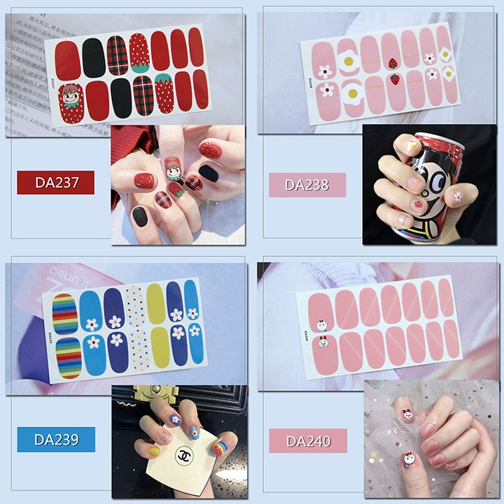 Nail Wraps Set Dán móng tay 14 miếng nhiều mẫu DA221-240