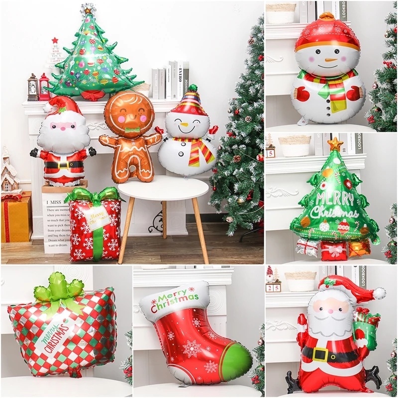 Gói bong bóng trang trí giáng sinh hình ông già Noel/ người tuyết