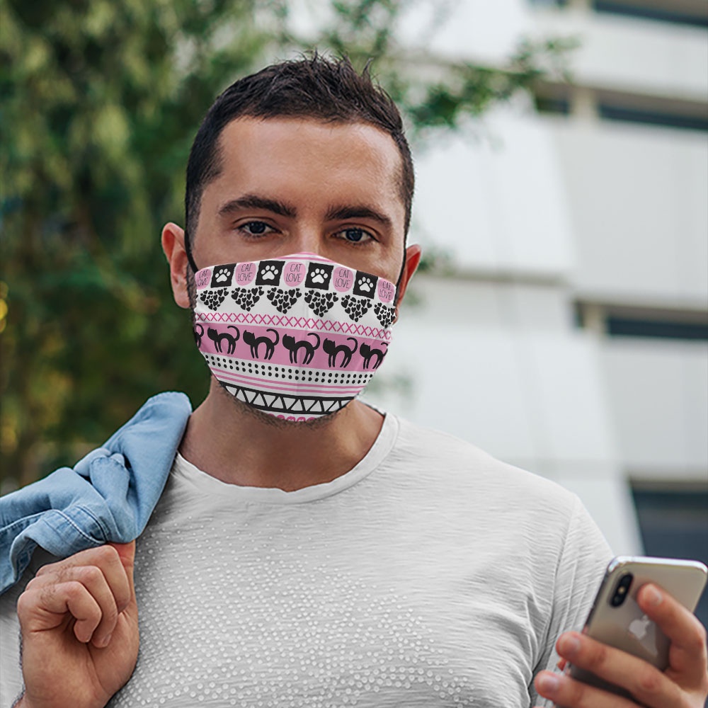 Khẩu trang vải 3d Dễ Thương_945 CARTWELL chất liệu poly cotton 100% chống bụi in họa tiết 3d tunisex