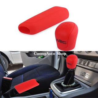 Bộ bọc cần số và phanh tay ô tô số sàn Mầu Đỏ