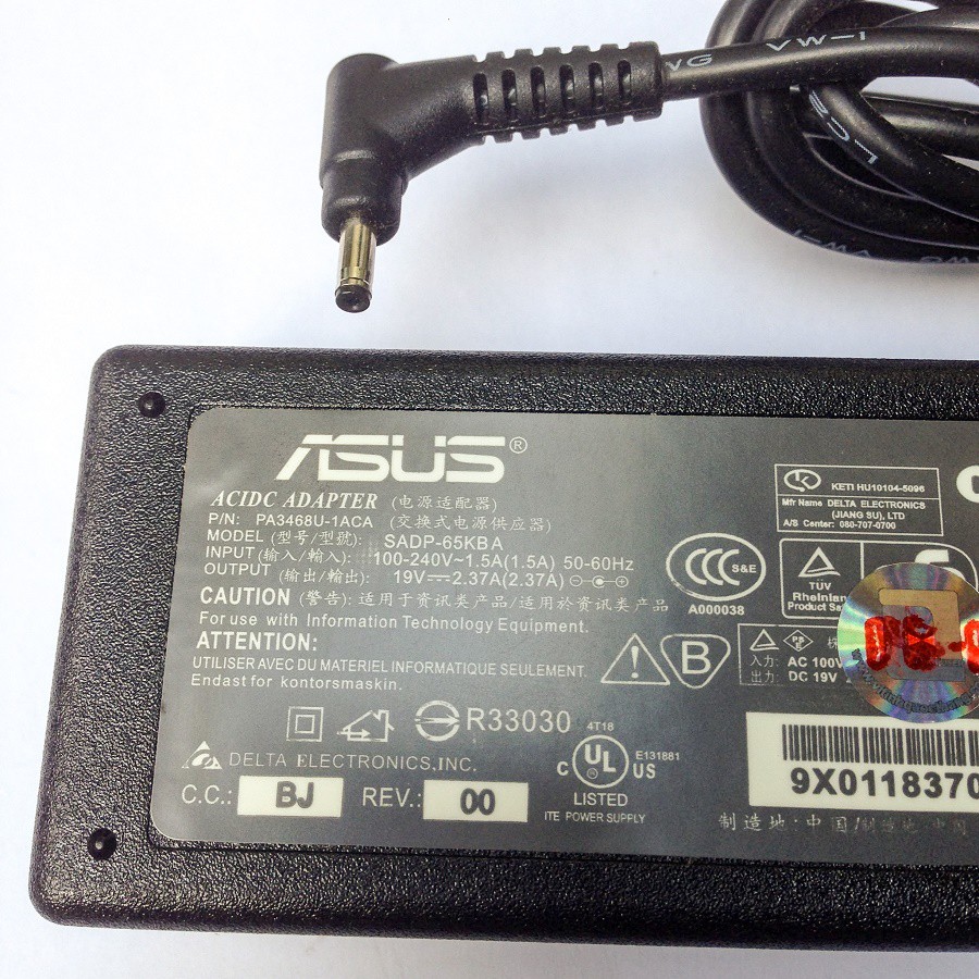 Adapter Sạc Laptop Asus Zenbook UX Series 45W 19V 2.37A Đầu Tròn Nhỏ 3.0mm - NowShip, Grab Tp.HCM