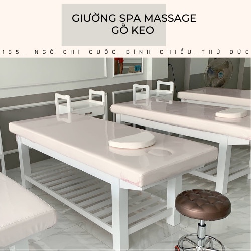 Giường spa chân gỗ giường massage gỗ chuyên dùng cho spa thẩm mỹ viện