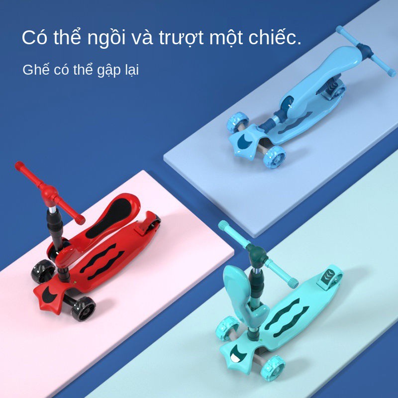 Live Rock Xe Scooter Trẻ Em Bé Gái 2 Tuổi 3 Đa Chức Năng 8 Yo có thể ngồi và đi trượt trai 6