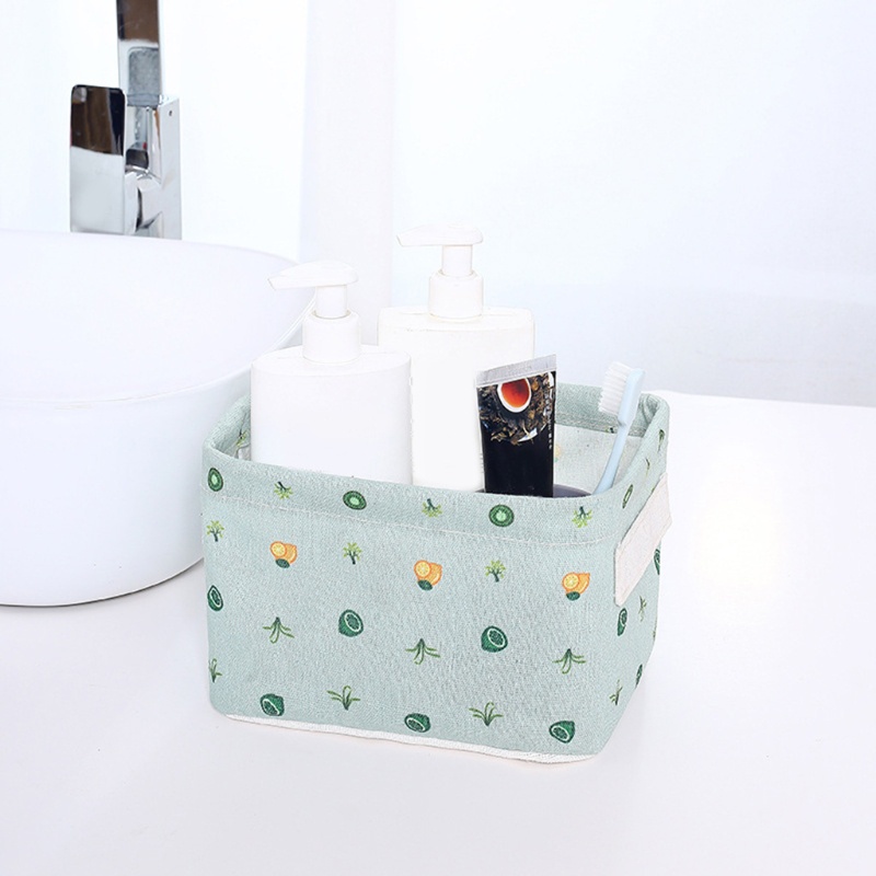 Giỏ Đựng Đồ Bằng Vải Canvas Mini Dễ Thương Có Thể Gập Lại