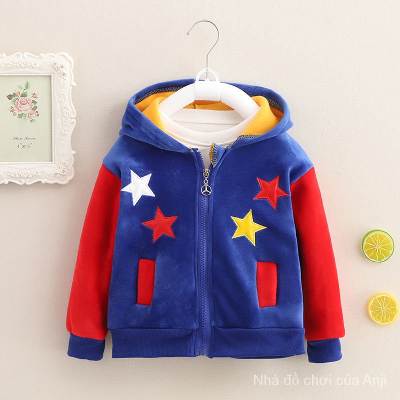 Korean New Winter Version Baby Boys Coat Plus Winter Hooded Sweater