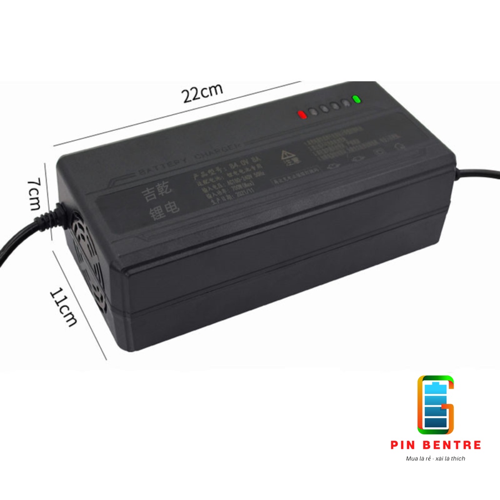 Bộ sạc pin 13S Li-Ion công suất cao 48V/54,6V Dòng 5A- 7A Có Tự Ngắt