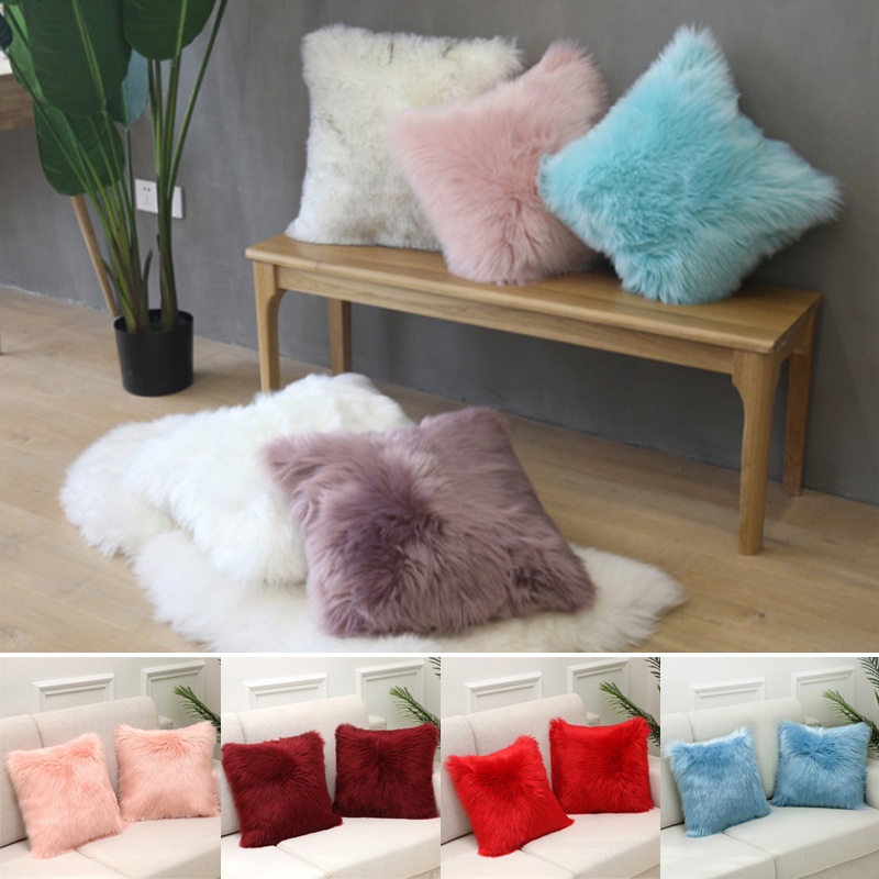 Vỏ Gối Lông Nhung Mềm Mại Kích Thước 43x43cm Trang Trí Phòng Khách / Phòng Ngủ