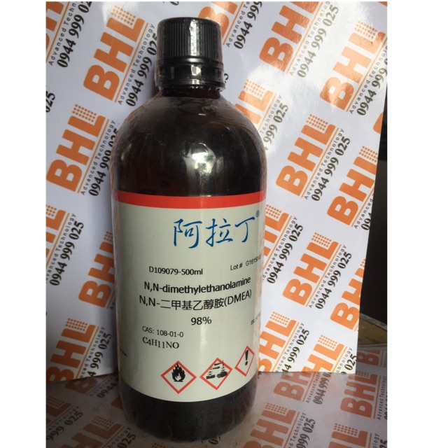 Hoá chất N,N-DIMETHYLETHANOLAMINE, C4H11NO , ALADDIN 108-01-0 chai 500ml DMEA