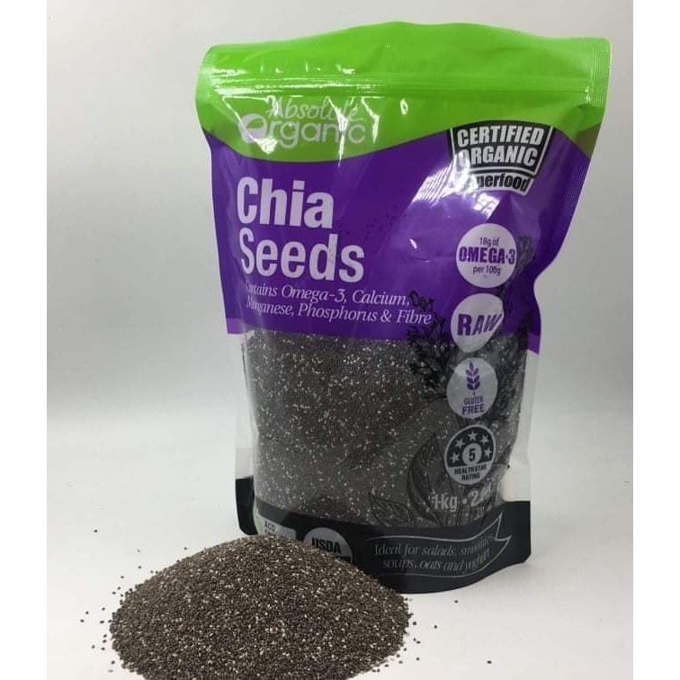 1KG HẠT CHIA TÍM ÚC ORGANIC CHIA SEEDS  TÚI TÍM