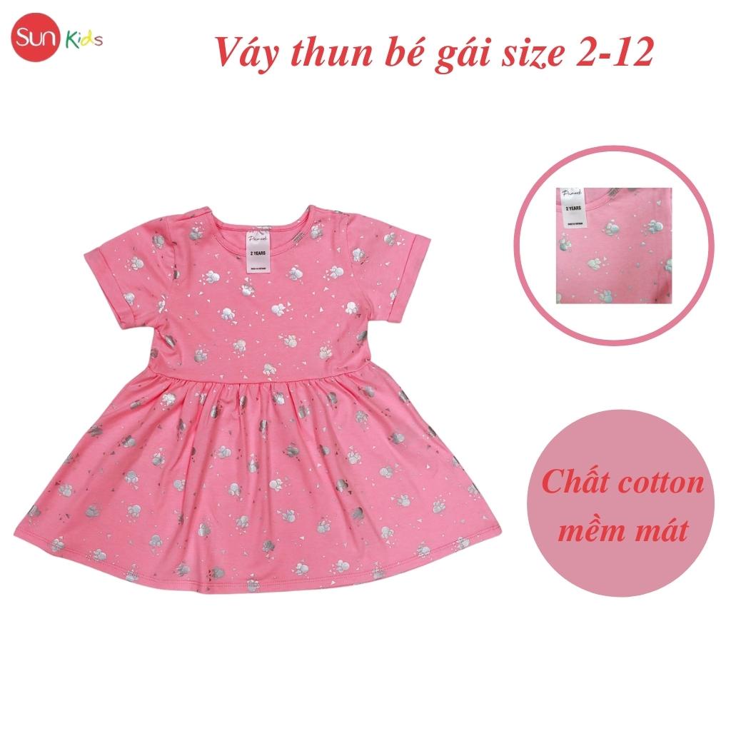 Váy bé gái chất cotton, đầm bé gái size 2-12 tuổi, đầm trẻ em SUNKIDS có nhiều màu