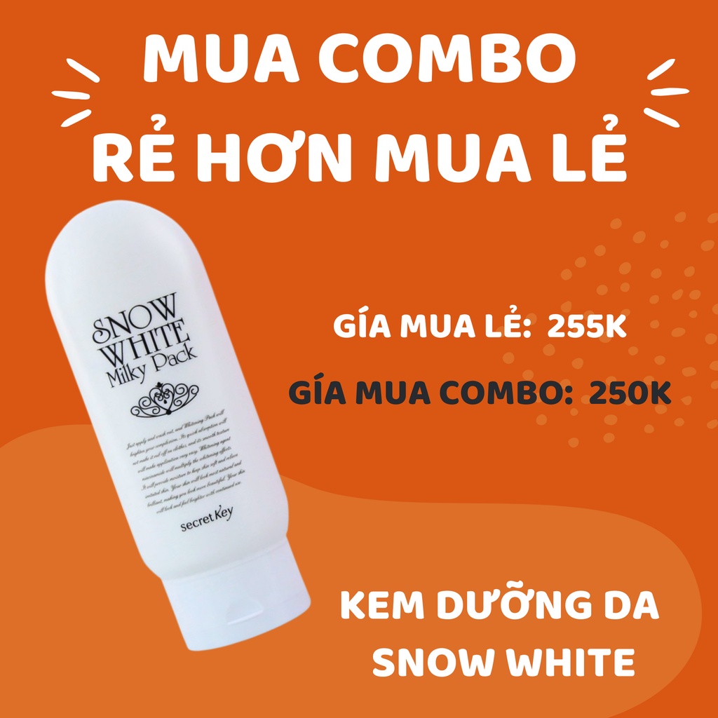 COMBO Dưỡng Trắng, Chăm Sóc Phục Hồi Da Vaseline Kết Hợp Kem Dưỡng Trắng SnowWhite Hàn Quốc