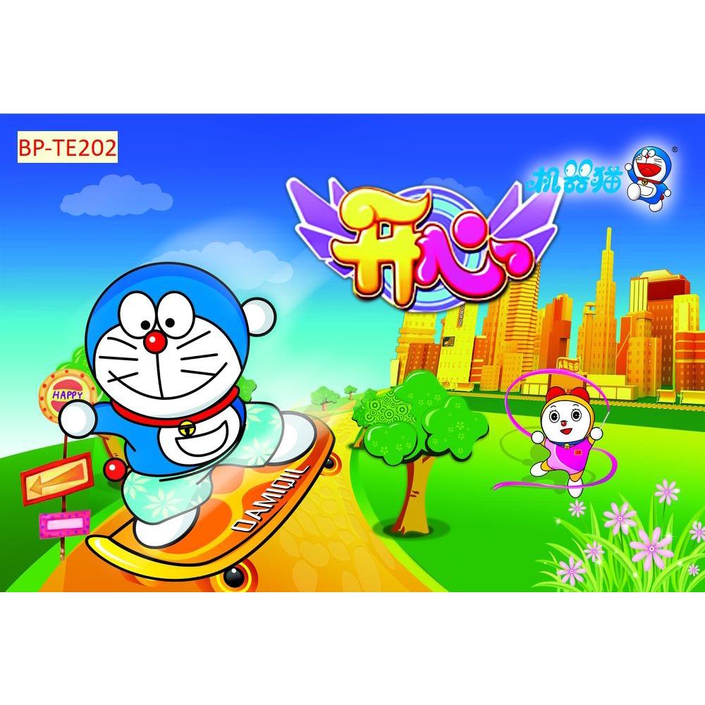 Tranh Dán Tường Trẻ Em 3D Chủ Đề DOREMON ĐẾN TỪ TƯƠNG LAI VỚI CHIẾC TÚI THẦN KỲ không thấm nước, dùng bền lâu, giá rẻ