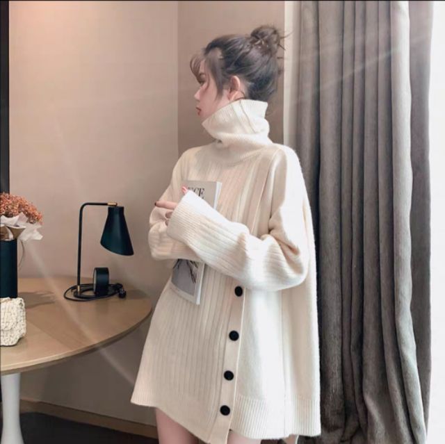 Áo váy len cổ lọ - KÈM ẢNH THẬT
